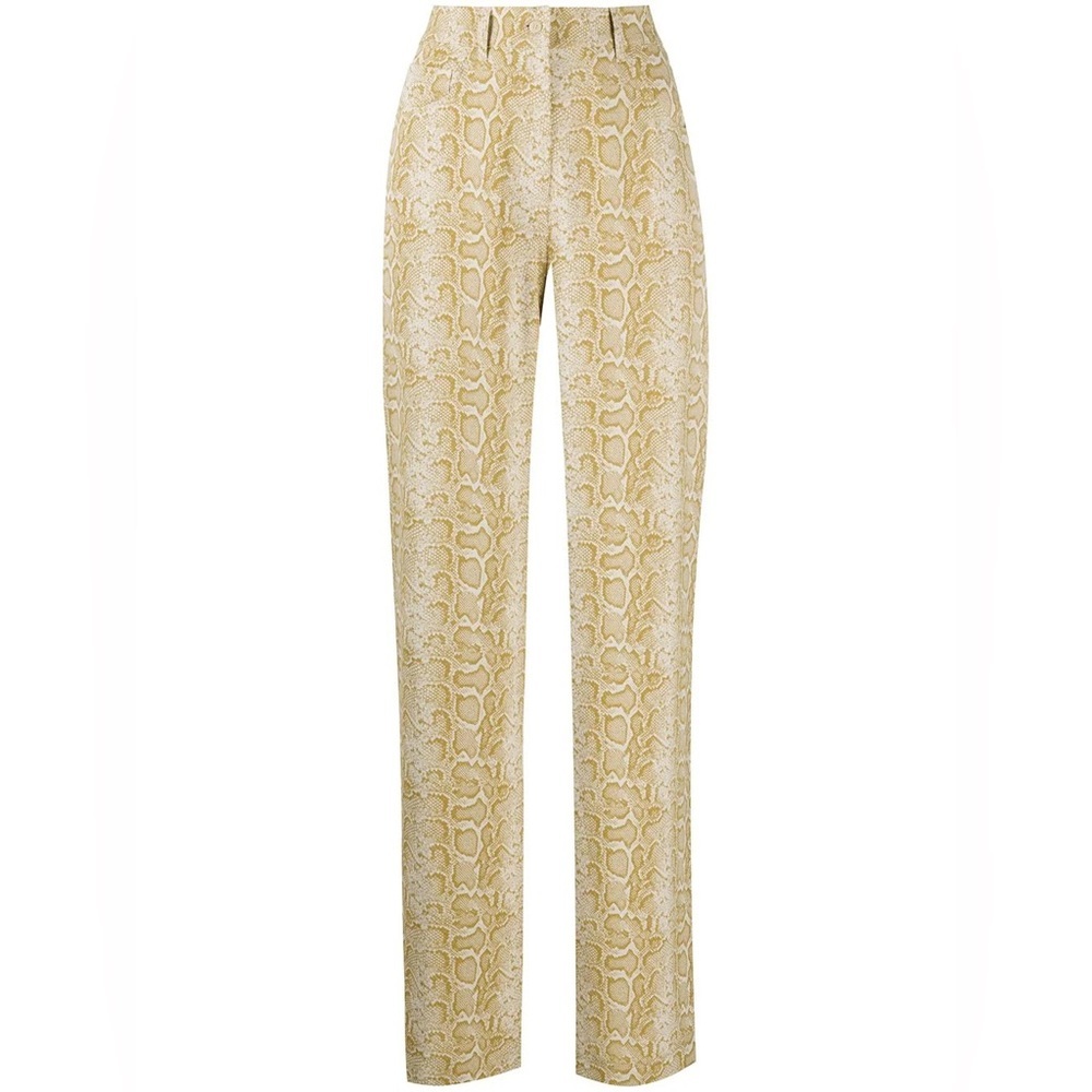 Nanushka Jacquard Snake Print Drew Trousers Straight Leg Pants Size Small